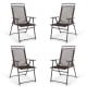 Set of 4 patio folding sling chairs with durable steel frame and breathable fabric, ideal for outdoor relaxation.